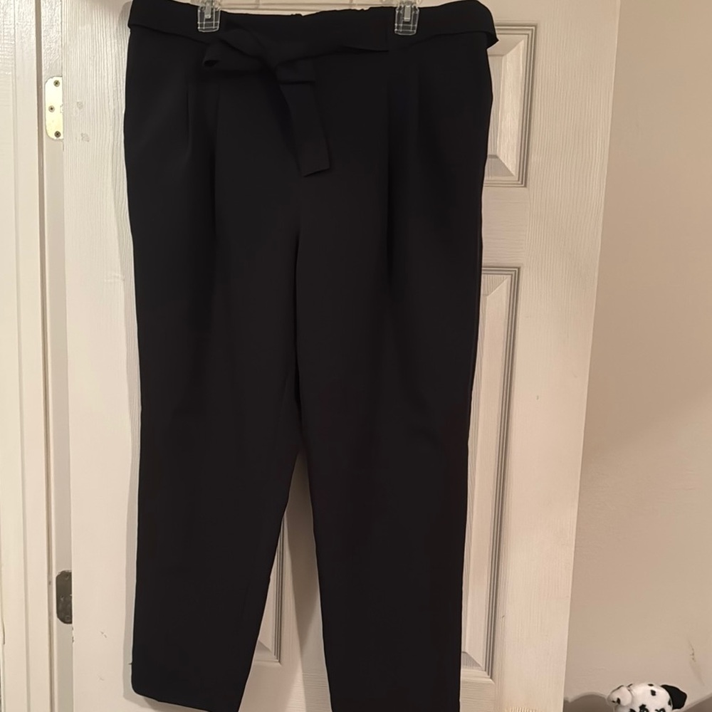 Women's Black Tie-Waist Pants